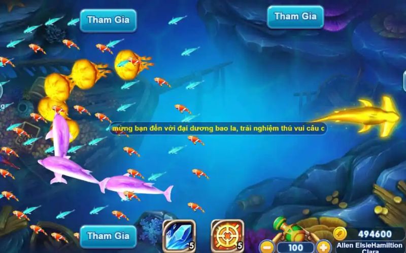 Màn hình game bắn cá Jili với đàn cá lớn