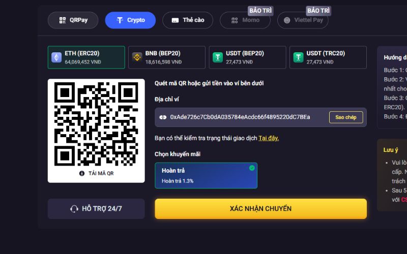 Cách nạp tiền HD88 đúng quy trình để tiền vào tài khoản nhanh