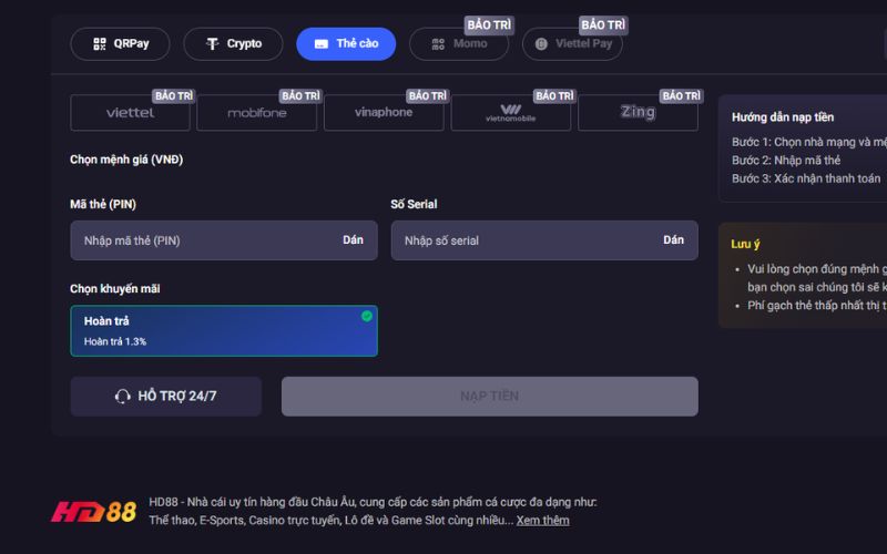 Mẹo nạp tiền HD88 thuận tiện và bảo vệ thông tin cá nhân